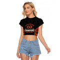 Cricket Australia Perth Champions 2026 Raglan Cropped T Shirt Black Aboriginal Dot Art