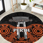 Cricket Australia Perth Champions 2026 Round Carpet Black Aboriginal Dot Art