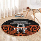 Cricket Australia Perth Champions 2026 Round Carpet Black Aboriginal Dot Art