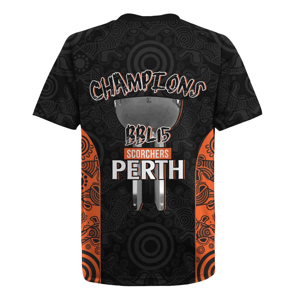 Cricket Australia Perth Champions 2026 Rugby Jersey Black Aboriginal Dot Art