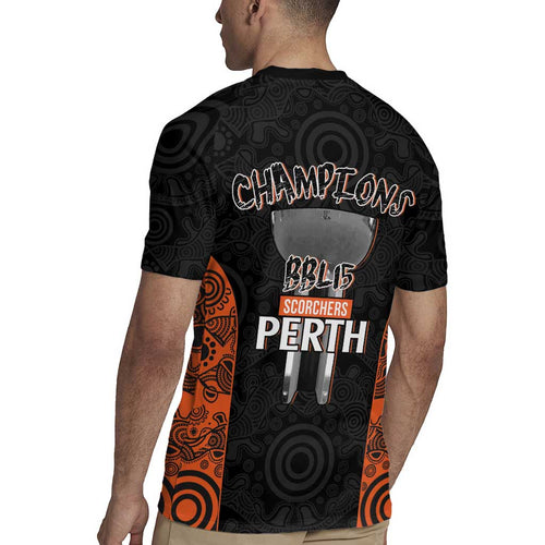 Cricket Australia Perth Champions 2026 Rugby Jersey Black Aboriginal Dot Art