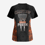 Cricket Australia Perth Champions 2026 Scrub Top Black Aboriginal Dot Art