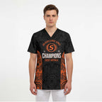 Cricket Australia Perth Champions 2026 Scrub Top Black Aboriginal Dot Art
