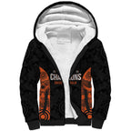 Cricket Australia Perth Champions 2026 Sherpa Hoodie Black Aboriginal Dot Art