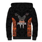 Cricket Australia Perth Champions 2026 Sherpa Hoodie Black Aboriginal Dot Art