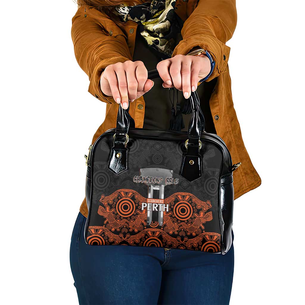 Cricket Australia Perth Champions 2026 Shoulder Handbag Black Aboriginal Dot Art