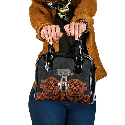 Cricket Australia Perth Champions 2026 Shoulder Handbag Black Aboriginal Dot Art