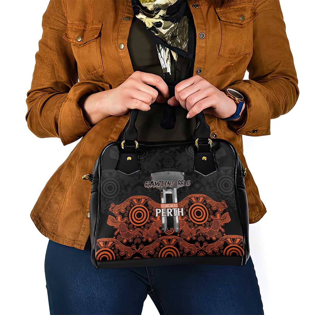 Cricket Australia Perth Champions 2026 Shoulder Handbag Black Aboriginal Dot Art