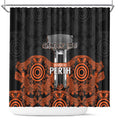Cricket Australia Perth Champions 2026 Shower Curtain Black Aboriginal Dot Art
