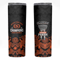Cricket Australia Perth Champions 2026 Skinny Tumbler Black Aboriginal Dot Art