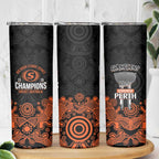 Cricket Australia Perth Champions 2026 Skinny Tumbler Black Aboriginal Dot Art