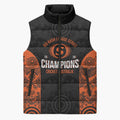 Cricket Australia Perth Champions 2026 Sleeveless Puffer Jacket Black Aboriginal Dot Art
