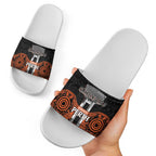 Cricket Australia Perth Champions 2026 Slide Sandals Black Aboriginal Dot Art