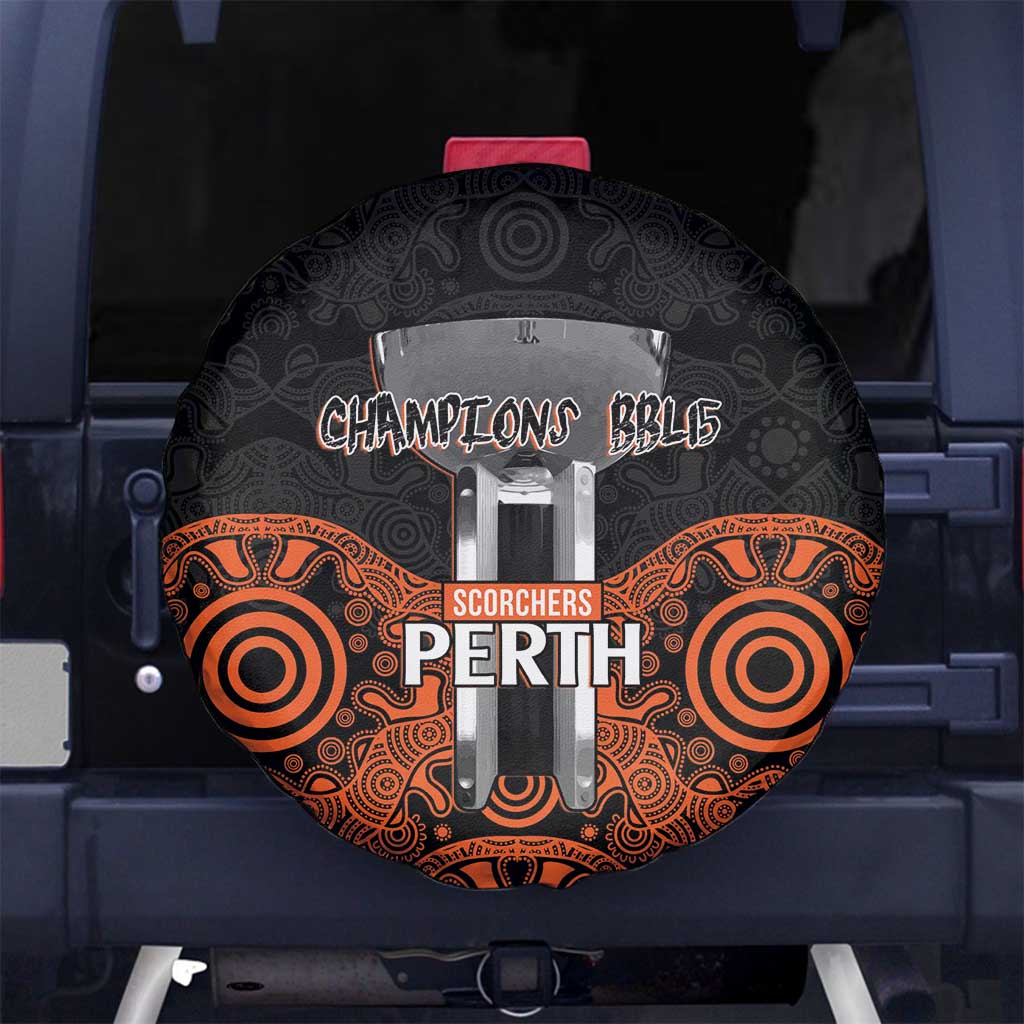 Cricket Australia Perth Champions 2026 Spare Tire Cover Black Aboriginal Dot Art