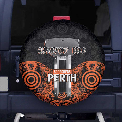 Cricket Australia Perth Champions 2026 Spare Tire Cover Black Aboriginal Dot Art