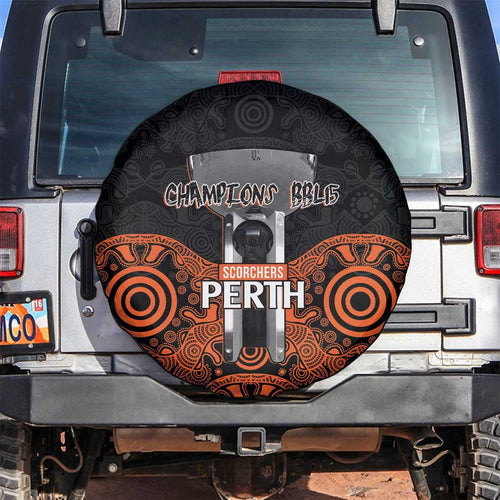 Cricket Australia Perth Champions 2026 Spare Tire Cover Black Aboriginal Dot Art