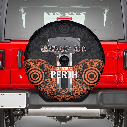 Cricket Australia Perth Champions 2026 Spare Tire Cover Black Aboriginal Dot Art