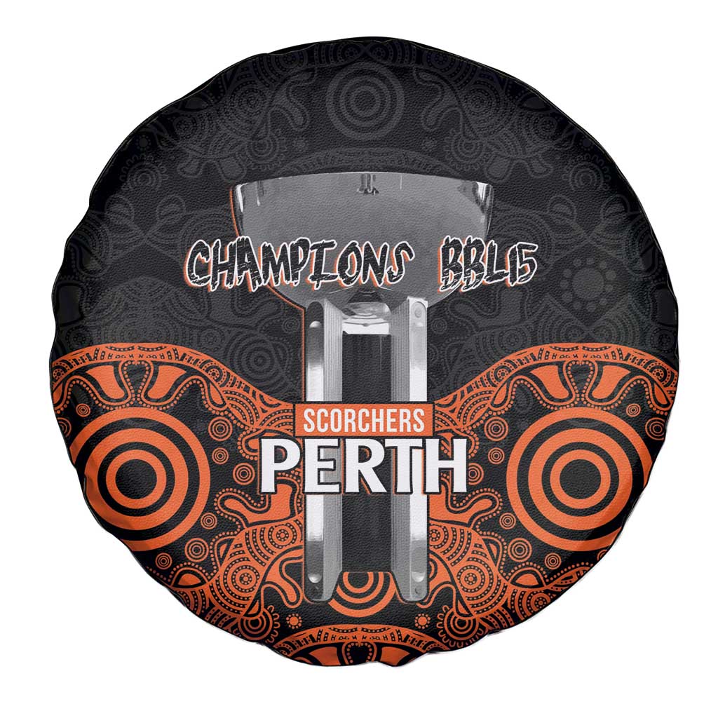 Cricket Australia Perth Champions 2026 Spare Tire Cover Black Aboriginal Dot Art