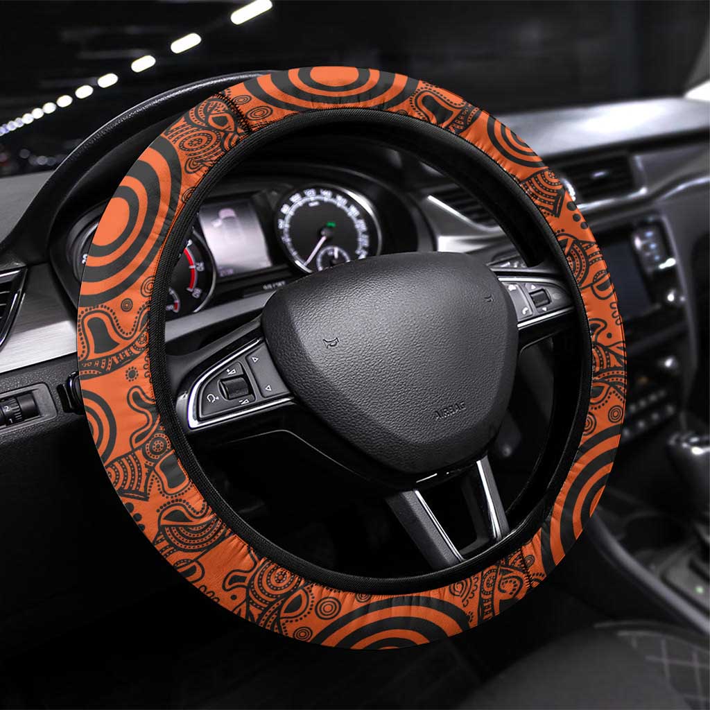 Cricket Australia Perth Champions 2026 Steering Wheel Cover Black Aboriginal Dot Art
