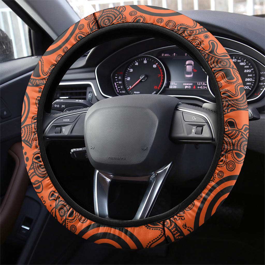 Cricket Australia Perth Champions 2026 Steering Wheel Cover Black Aboriginal Dot Art