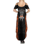 Cricket Australia Perth Champions 2026 Summer Maxi Dress Black Aboriginal Dot Art