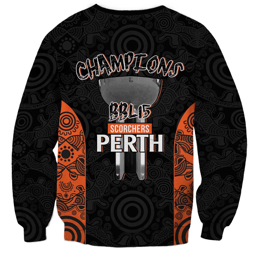 Cricket Australia Perth Champions 2026 Sweatshirt Black Aboriginal Dot Art