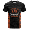 Cricket Australia Perth Champions 2026 T Shirt Black Aboriginal Dot Art