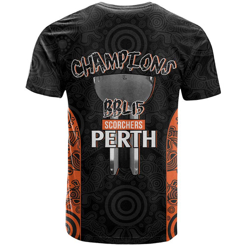 Cricket Australia Perth Champions 2026 T Shirt Black Aboriginal Dot Art