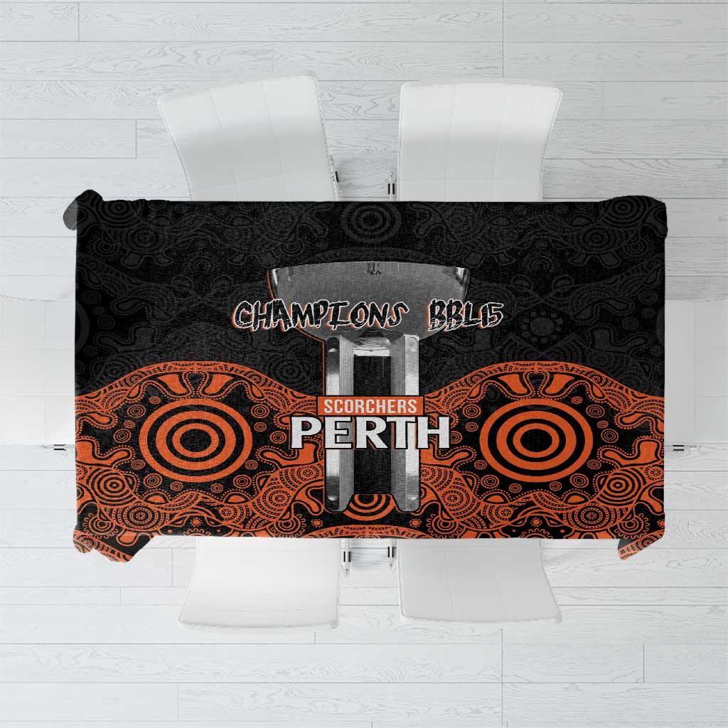 Cricket Australia Perth Champions 2026 Tablecloth Black Aboriginal Dot Art