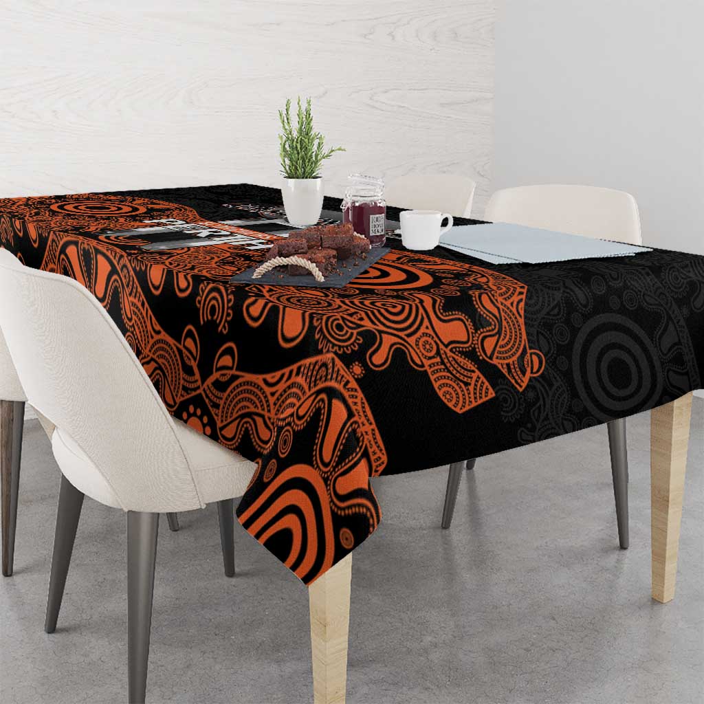 Cricket Australia Perth Champions 2026 Tablecloth Black Aboriginal Dot Art