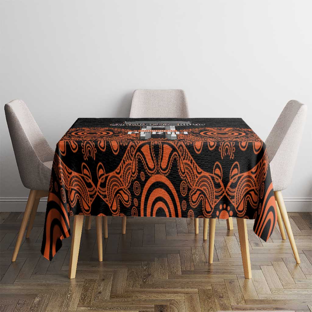 Cricket Australia Perth Champions 2026 Tablecloth Black Aboriginal Dot Art