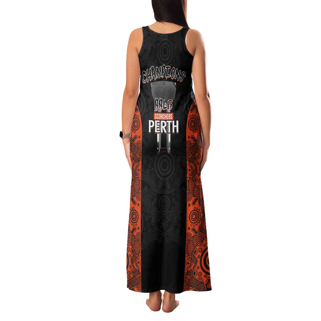 Cricket Australia Perth Champions 2026 Tank Maxi Dress Black Aboriginal Dot Art