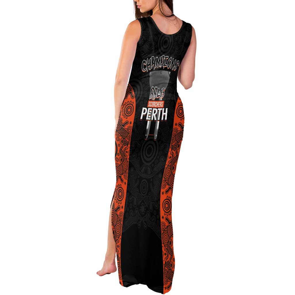 Cricket Australia Perth Champions 2026 Tank Maxi Dress Black Aboriginal Dot Art