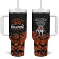 Cricket Australia Perth Champions 2026 Tumbler With Handle Black Aboriginal Dot Art