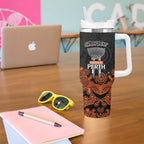 Cricket Australia Perth Champions 2026 Tumbler With Handle Black Aboriginal Dot Art