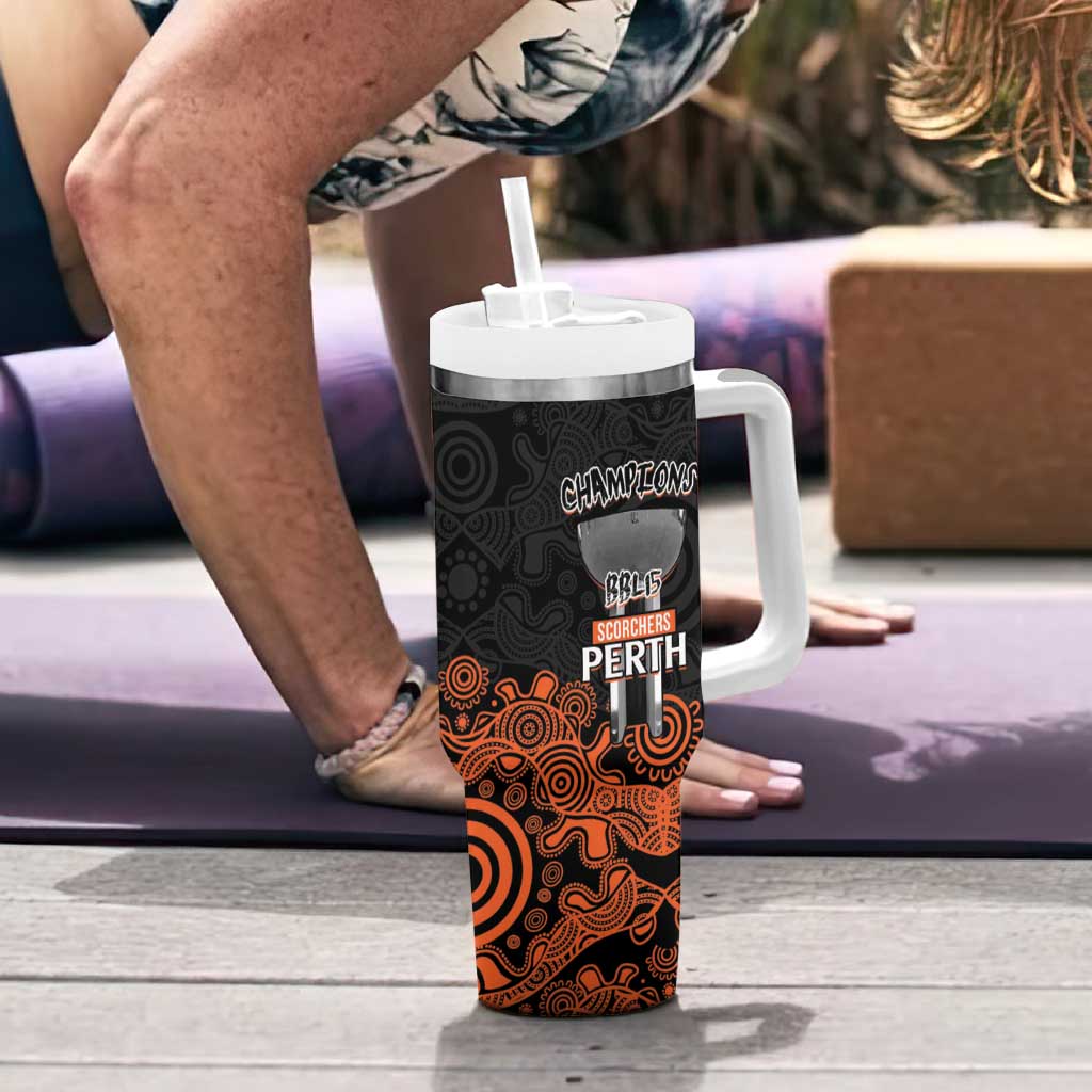Cricket Australia Perth Champions 2026 Tumbler With Handle Black Aboriginal Dot Art