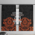 Cricket Australia Perth Champions 2026 Window Curtain Black Aboriginal Dot Art