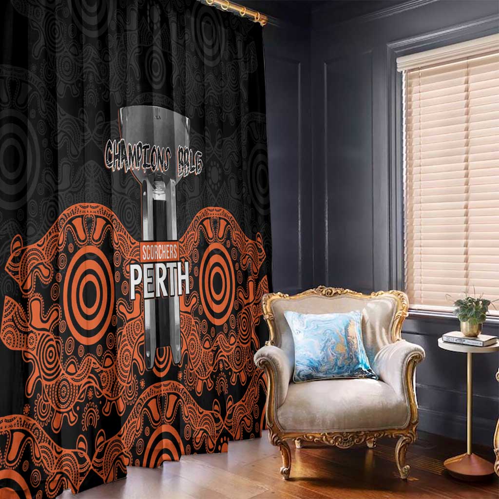 Cricket Australia Perth Champions 2026 Window Curtain Black Aboriginal Dot Art