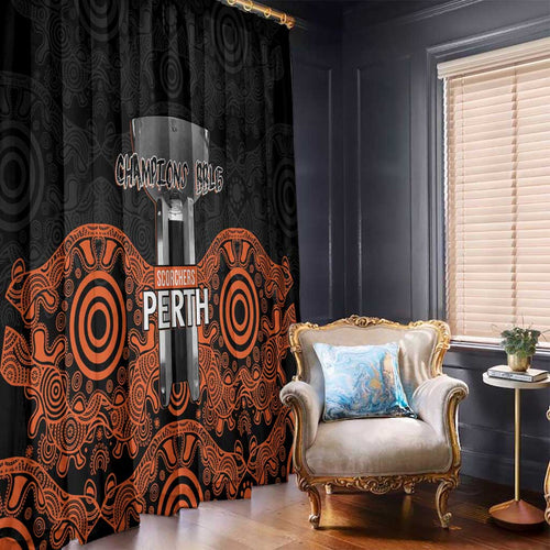 Cricket Australia Perth Champions 2026 Window Curtain Black Aboriginal Dot Art