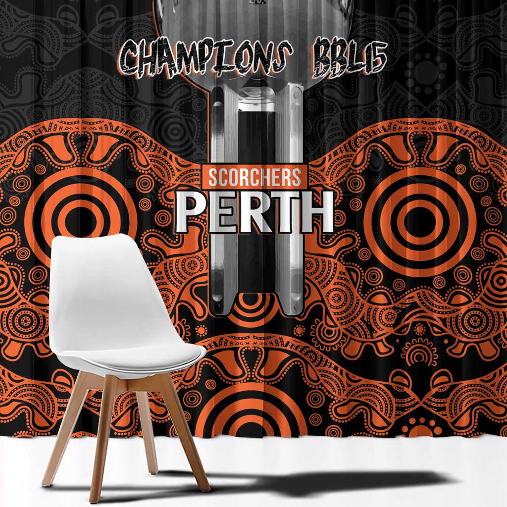 Cricket Australia Perth Champions 2026 Window Curtain Black Aboriginal Dot Art