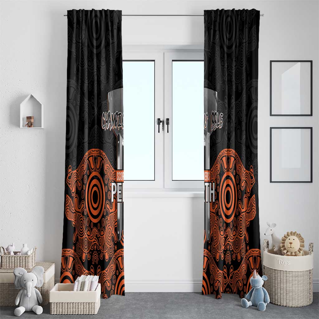 Cricket Australia Perth Champions 2026 Window Curtain Black Aboriginal Dot Art