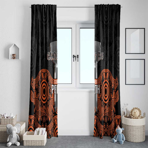 Cricket Australia Perth Champions 2026 Window Curtain Black Aboriginal Dot Art