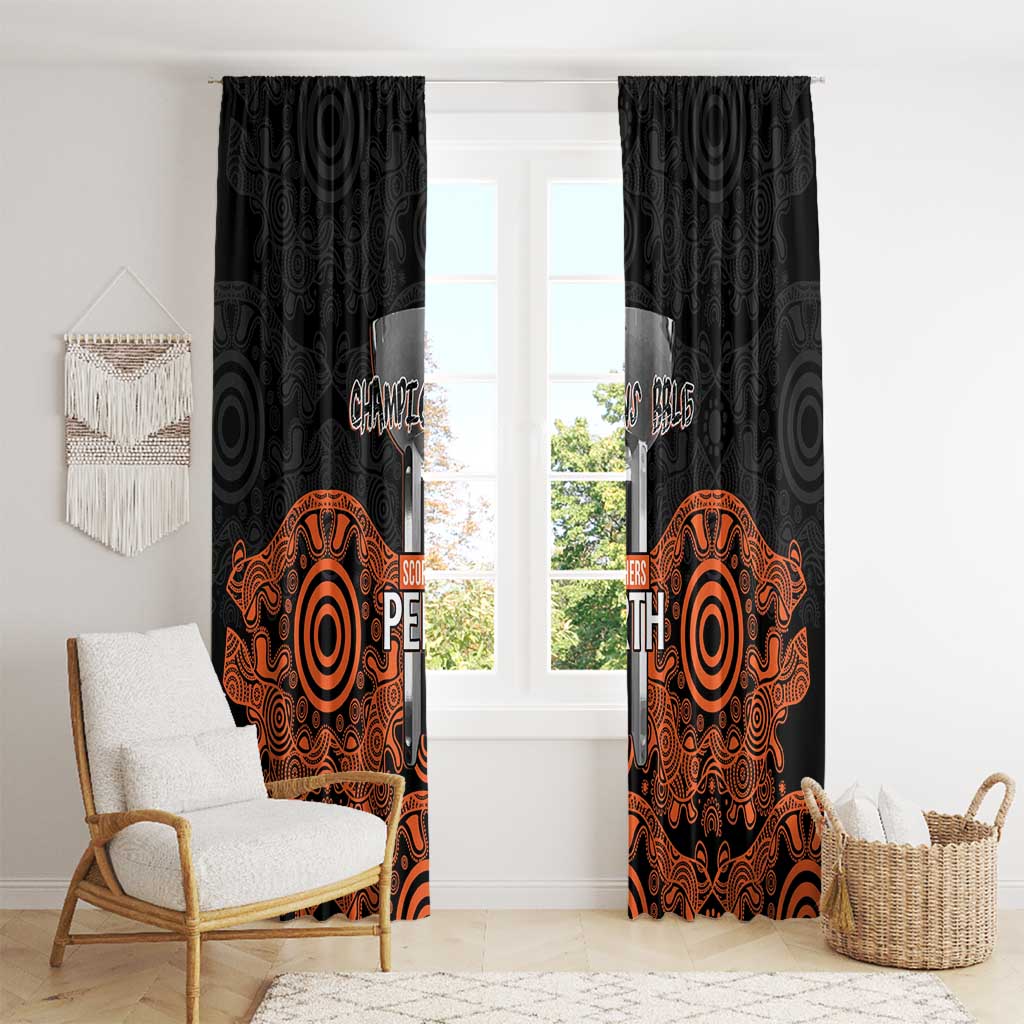 Cricket Australia Perth Champions 2026 Window Curtain Black Aboriginal Dot Art