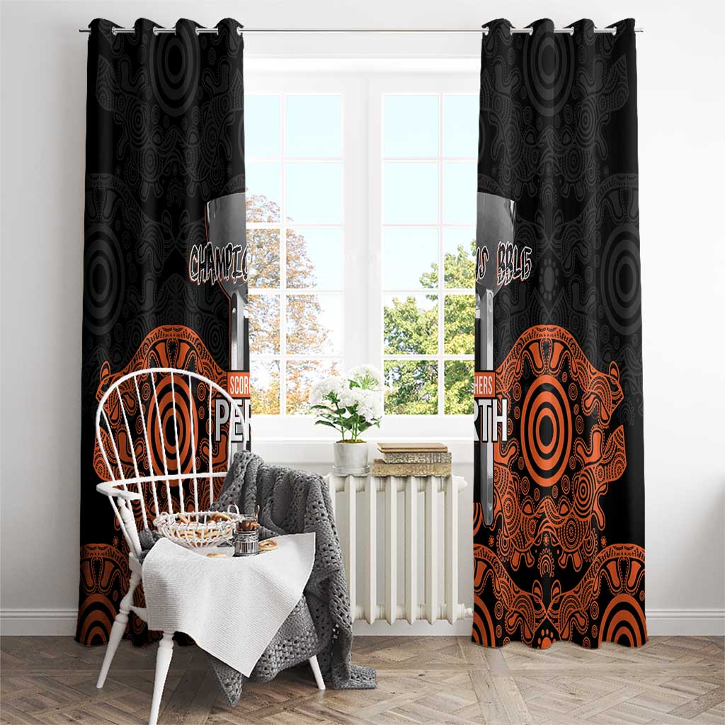 Cricket Australia Perth Champions 2026 Window Curtain Black Aboriginal Dot Art