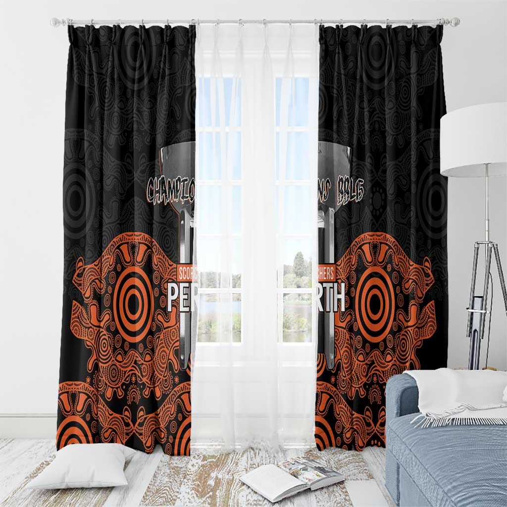 Cricket Australia Perth Champions 2026 Window Curtain Black Aboriginal Dot Art