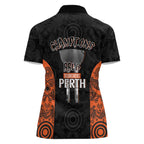 Cricket Australia Perth Champions 2026 Women Polo Shirt Black Aboriginal Dot Art