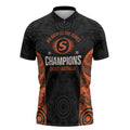 Cricket Australia Perth Champions 2026 Zipper Polo Shirt Black Aboriginal Dot Art