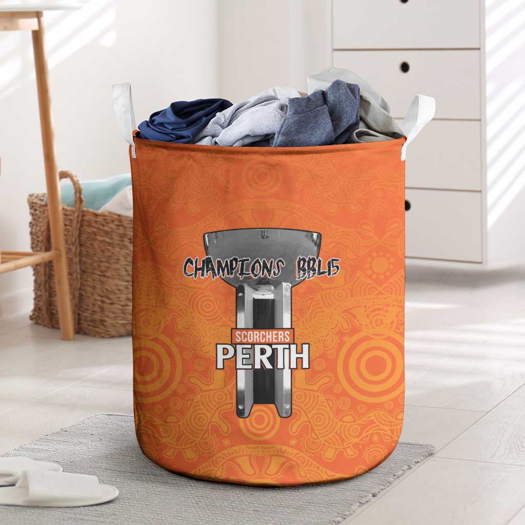 Cricket Australia Perth Champions 2026 Laundry Basket Gold Aboriginal Dot Art