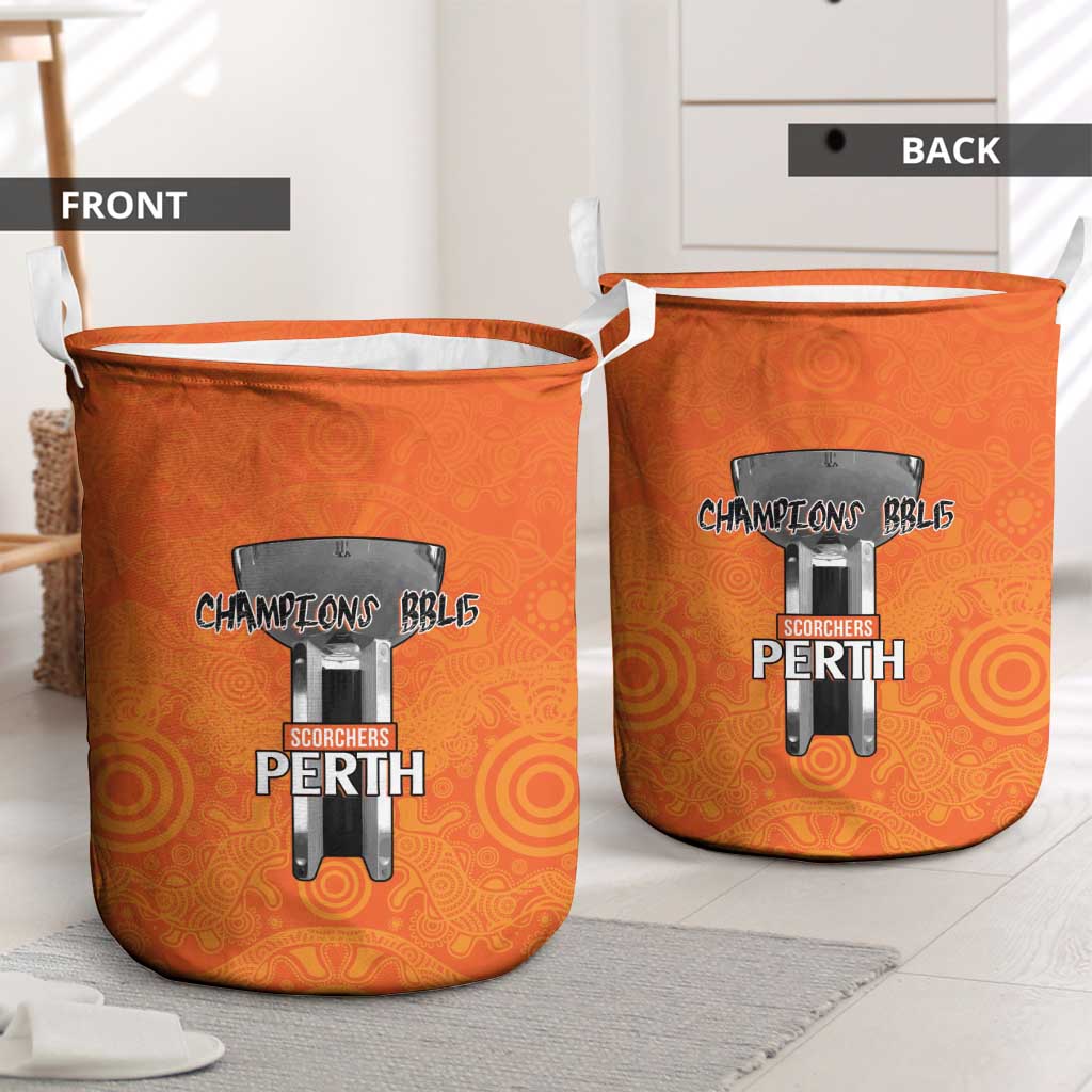 Cricket Australia Perth Champions 2026 Laundry Basket Gold Aboriginal Dot Art