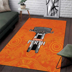 Cricket Australia Perth Champions 2026 Area Rug Gold Aboriginal Dot Art